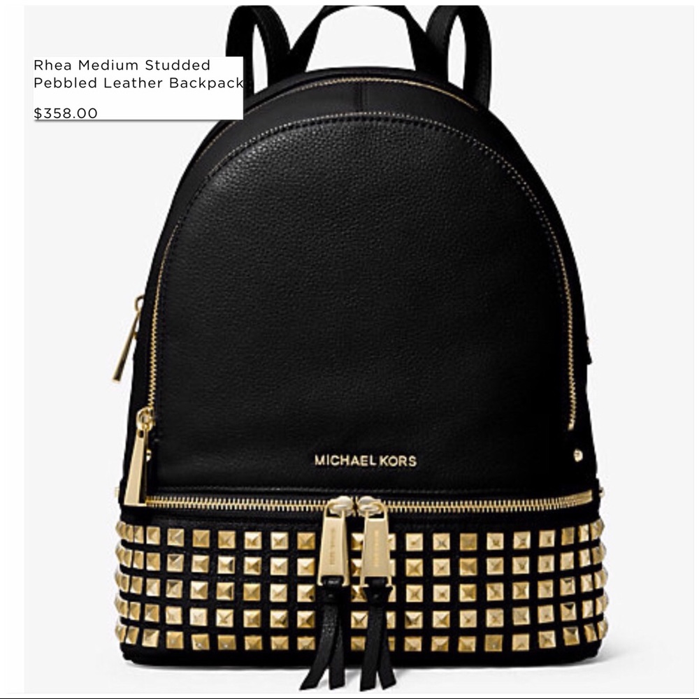 Authentic MK Black Studded Backpack